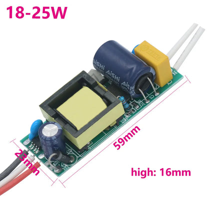 Driver LED Aislado Bicolor (3 Pines, 300mA) 3W / 4-7W / 8-12W / 12-18W Fuente Alimentación Iluminación (1 Unidad)