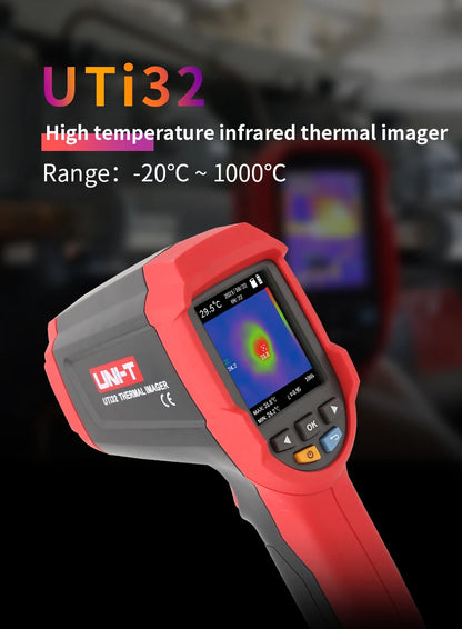 Termógrafo UNI-T UTi32 Alta Temperatura (-20~1000°C) - Cámara Termográfica Prueba Tuberías Calefacción Suelo