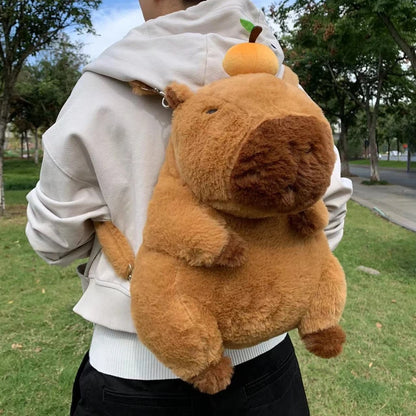 Mochila Peluche Capibara Kawaii Bolso Hombro/Mini Morral Muñeco Peludo Regalo