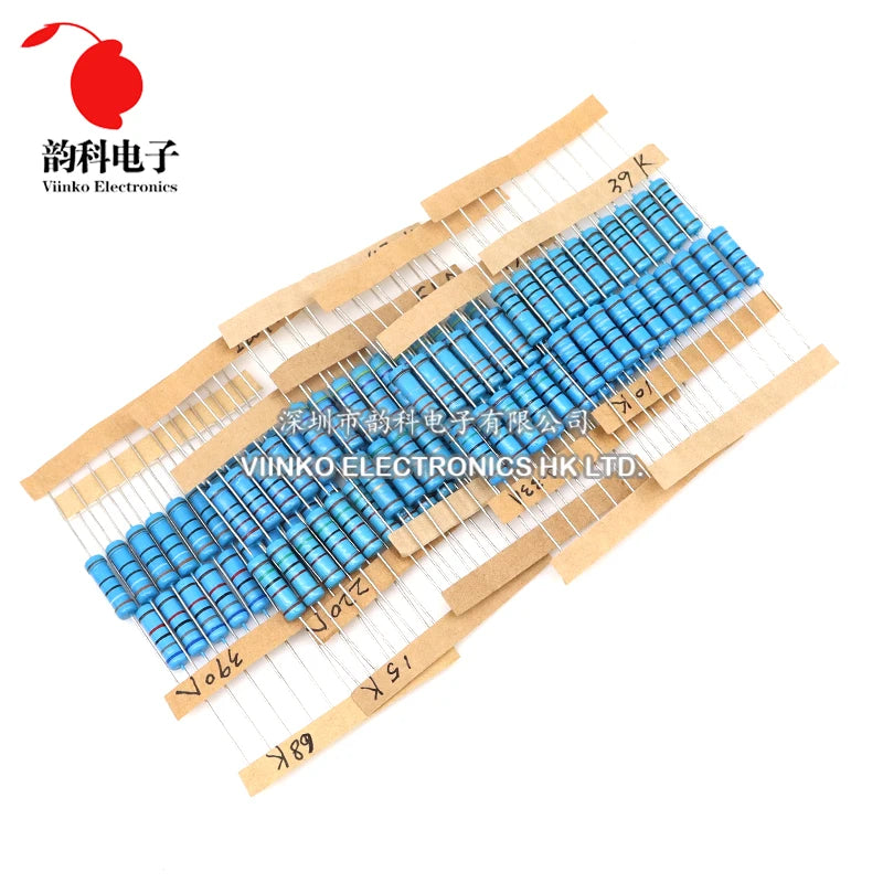 Kit Resistencias Película Metálica 2W 1% (0.33R - 1M Ohm, 64 Valores x 10pcs = 640pcs) Pack Surtido