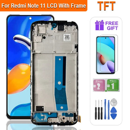Super AMOLED LCD For Xiaomi Redmi Note 11 LCD 2201117TG LCD Display Touch Screen Digitizer Assembly For Redmi Note 11S LCD