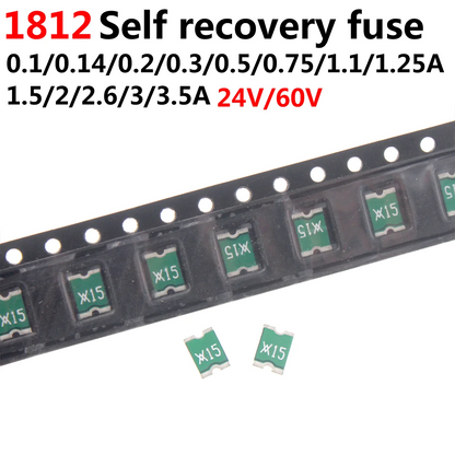 100pcs 0805 1206 1812 Automatic recovery fuse 50MA 0.1A 0.2A 500MA 0.75A 1.1A SMD Resettable Fuse PPTC PolySwitch Self-Recovery