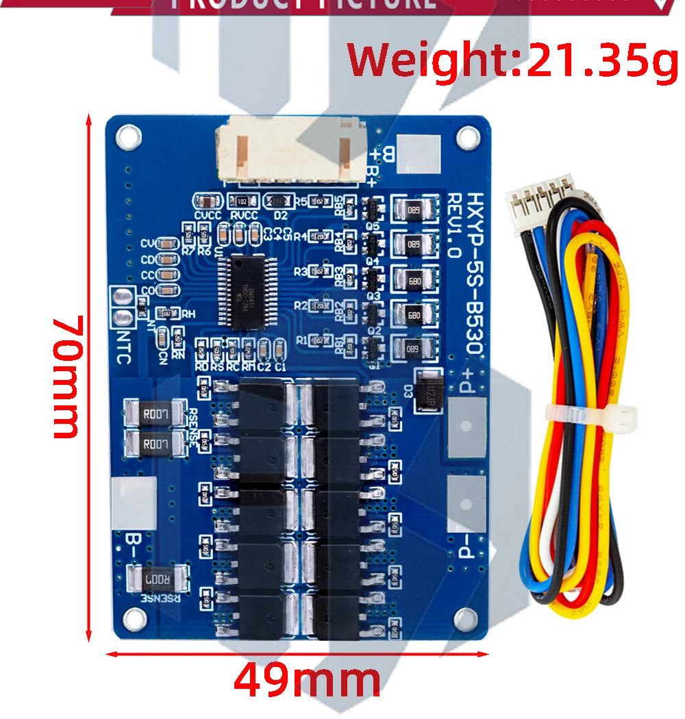5S 18V 21V 30A 45A BMS Lithium Battery Charging Protection Board With NTC Resistors With Balance And NTC Temperature Protection