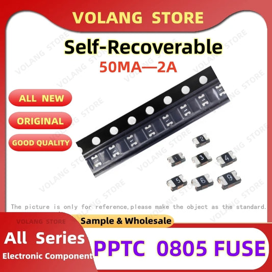 Fusible Reseteable SMD PPTC 0805 - Varios Valores (50mA-2A / 6V-48V) - Lote 10 Piezas
