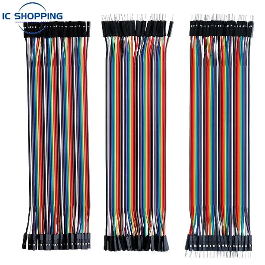 Cable Jumper Dupont (40 Unidades) Macho-Macho / Hembra-Hembra / Macho-Hembra para Arduino DIY Kit