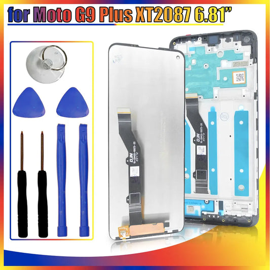 New LCD for Motorola Moto G9 Plus XT2087-1 LCD Display Touch Screen Assembly Replacement for Moto G9 Plus XT2087 LCD With Frame