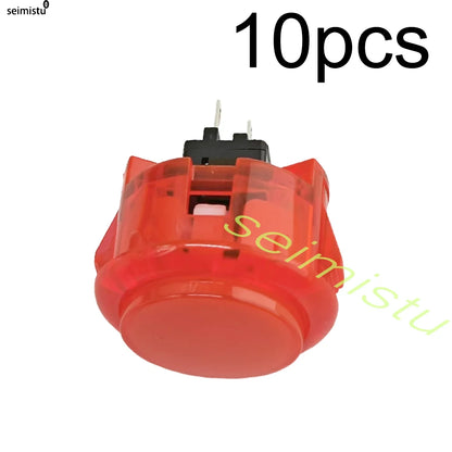Botón Pulsador Transparente (24mm/30mm) Copia Sanwa OBS-C para Consola Videojuegos/Hitbox/Arcade PC Neo Geo (10 Unidades)