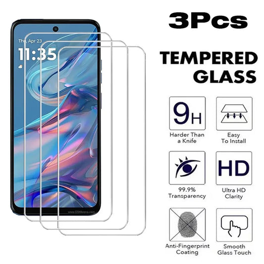 3Pcs Tempered Glass For Moto G14 4G Glass On G04s G14 G24 Power G34 G54 G64 G84 G55 G45 G35 5G Screen Protector