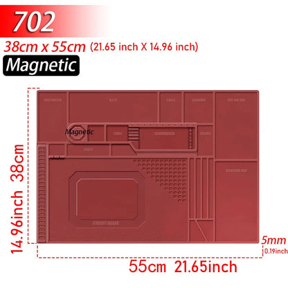 Alfombrilla Soldadura ESD Resistente Calor (932°F/500°C) Plataforma Mantenimiento Reparación Computadora/Teléfono Kit Herramientas