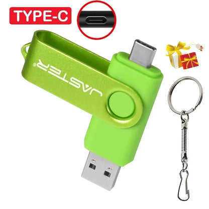 Memoria USB Flash Drive Pendrive Tipo C (32GB/64GB/128GB) con Llavero Regalo Empresarial
