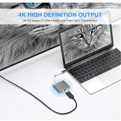 Hub USB-C Docking Station con HDMI 4K, VGA, USB 3.0 para MacBook/iPad/Samsung Dex
