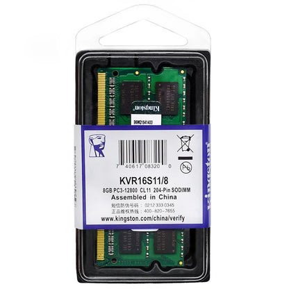 Memoria RAM Kingston Laptop DDR3/DDR3L (4GB/8GB, 1066/1333/1600/1866MHz) SO-DIMM PC3-8500/10600/12800 Doble Canal Notebook