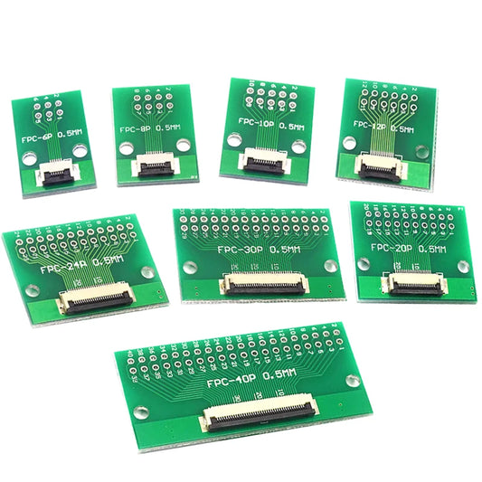 Placa Adaptadora FPC/FFC (0.5mm/1.0mm) a DIP 2.54mm (Conector Soldado, 4-60 Pines) (Nota: Duplicado aparente de lote anterior)