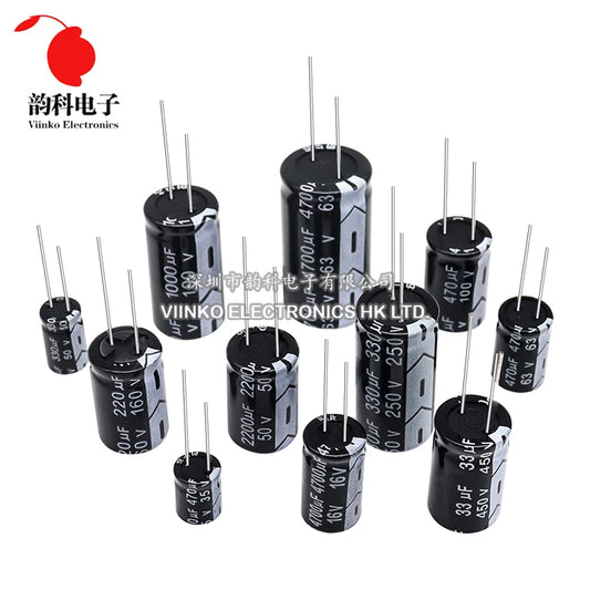 Capacitor Electrolítico Aluminio (0.47uF-1000uF, 10V-450V) - Unidad (Especificar Valor)