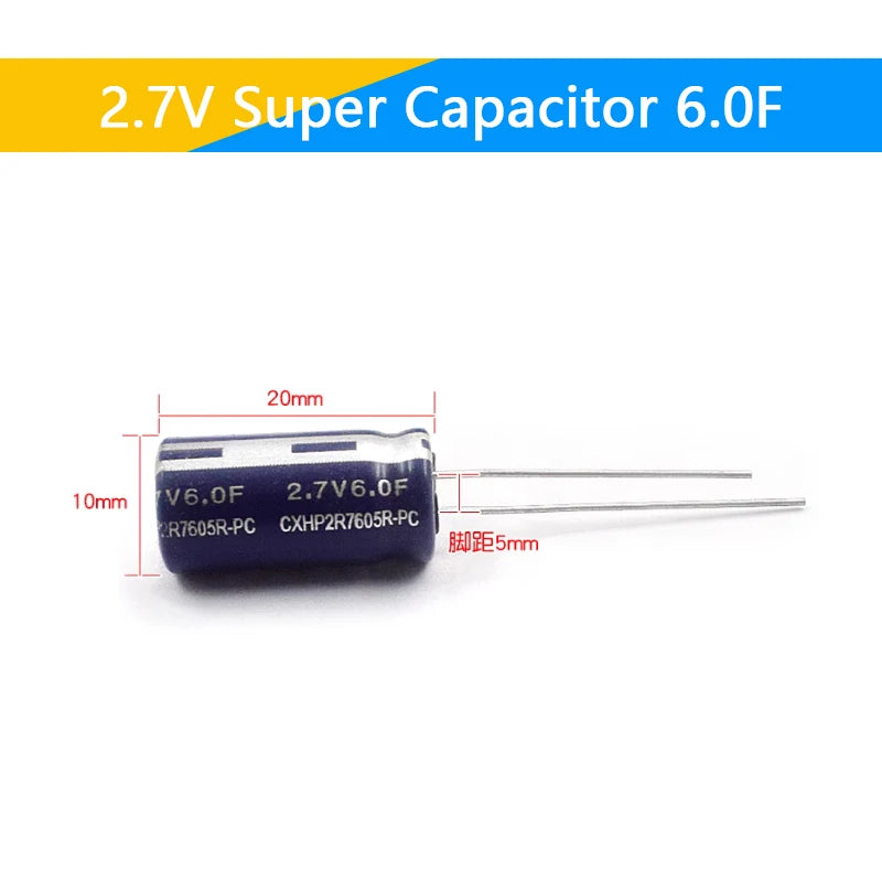 Supercapacitores Farad 2.7V - Varios Valores (0.5F a 60F)