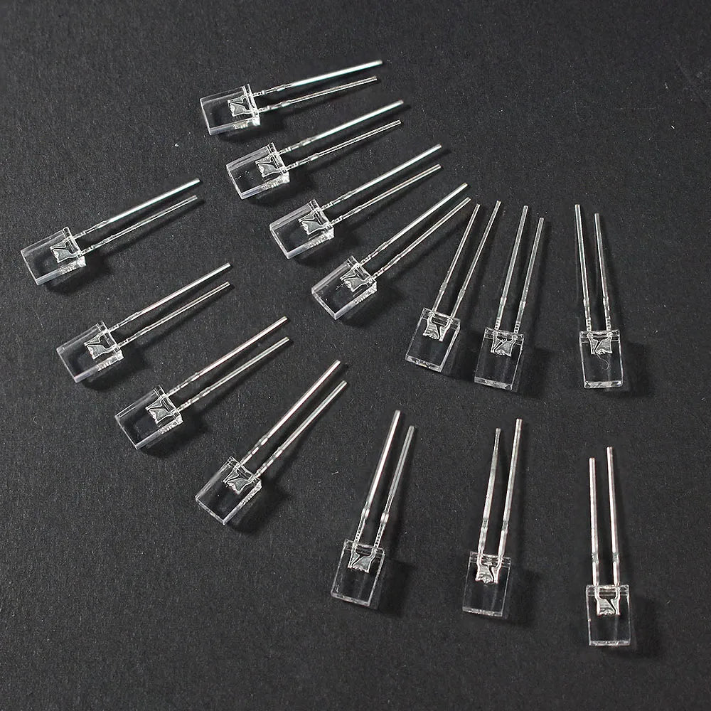 Diodos LED Cuadrados 2x5x7mm 5 Colores (Blanco/Amarillo/Rojo/Verde/Azul) Kit Electrónico DIY (100 Unidades)