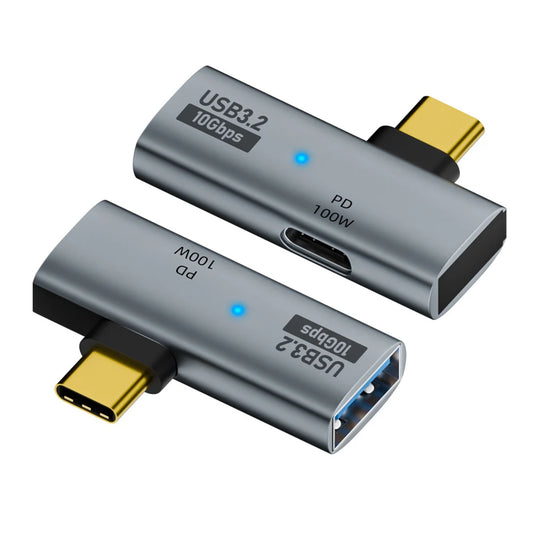 Adaptador USB-C 2-en-1 100W PD a USB OTG Soporta Transferencia Datos Carga Rápida para iPhone 15/Tablet/MacBook