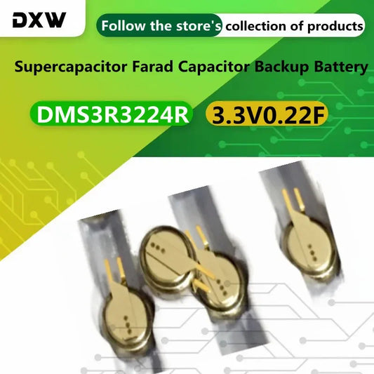 Supercapacitor Farad DMS3R3224R 0.22F 3.3V Batería Backup - Lote 5-10 Piezas