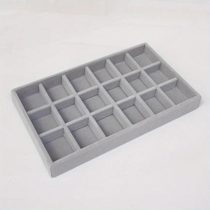 Bandeja Exhibidora Terciopelo para Joyería (Soporte Anillos/Pendientes/Collares Portátil) Caja Organizadora Almacenamiento