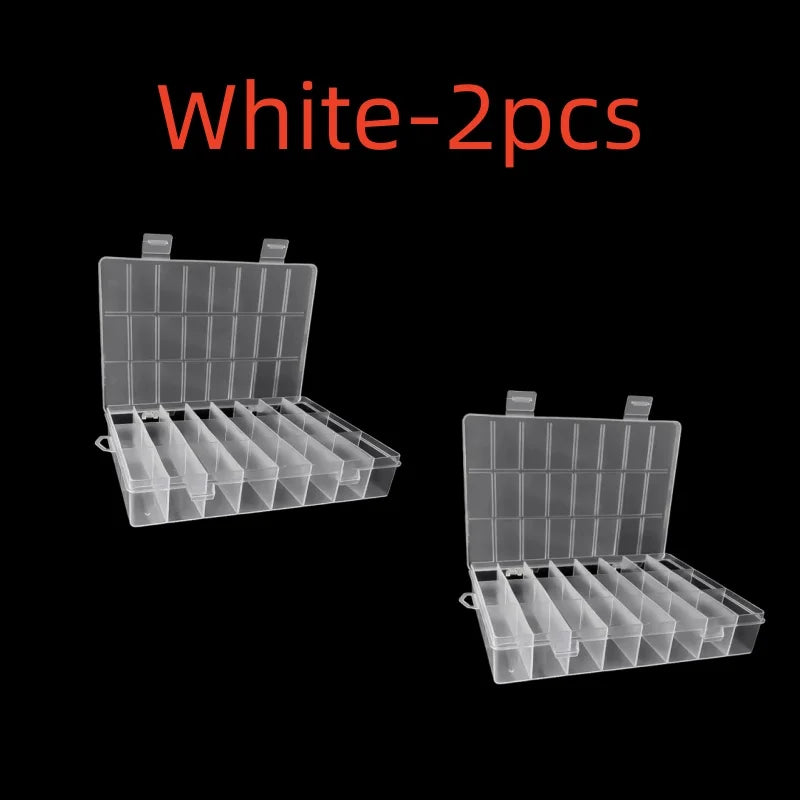 Caja Almacenamiento Plástico Compartimentos (24 Rejillas) Organizador Joyería/Pendientes/Cuentas/Tornillos Contenedor Hogar