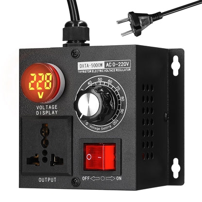 Regulador Voltaje AC 220V 4000W/5000W SCR Dimmer Ajustable Velocidad/Temperatura/Luz