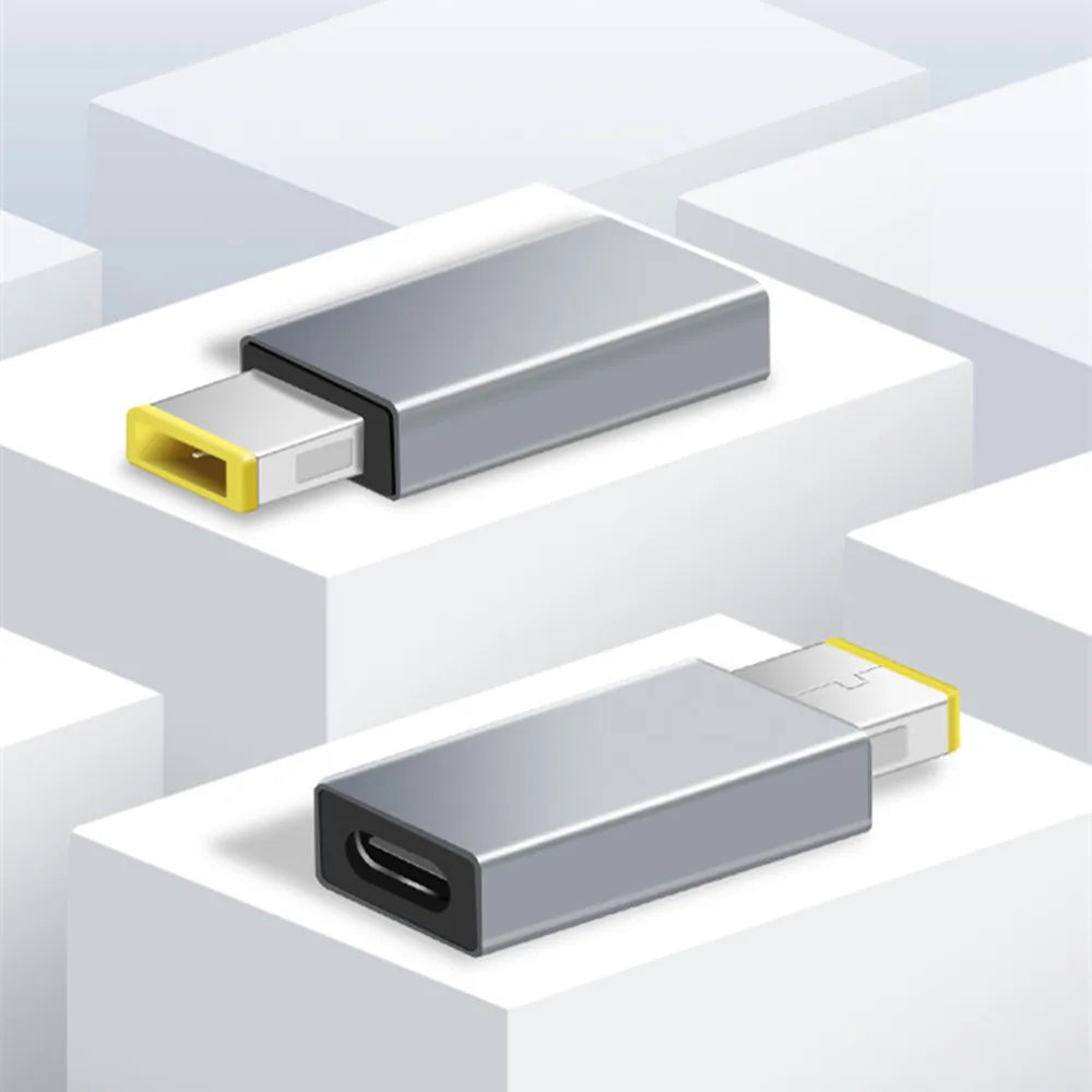 Adaptador Convertidor USB-C Hembra PD a Plug Cuadrado (Slim Tip) para Laptop Lenovo