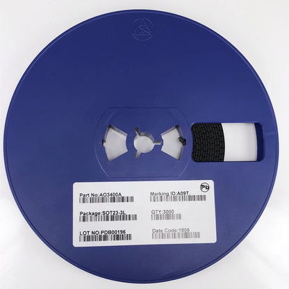 MOSFET Canal-N AO3400A (A09T) SMD SOT-23 30V 5.8A - Lote 100 Piezas