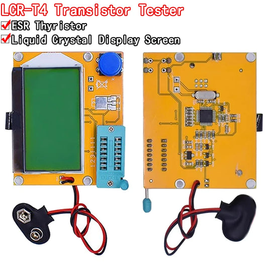 Tester Transistor LCR-T4 Diodo Triodo Capacitancia ESR Meter MOS PNP LCD Mega328 + Carcasa Acrílica