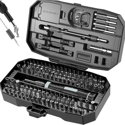 Set Destornilladores Precisión Profesional 152 en 1 / 25 en 1 (Kit Herramientas Laptop/Computadora, Puntas T5/T6 Torx)