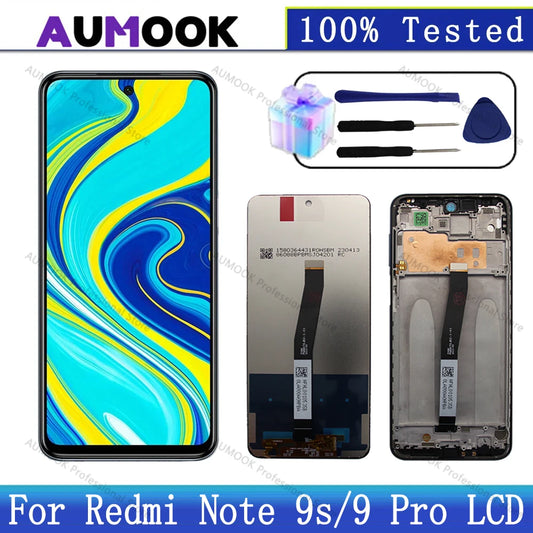 6.67" Tested For Xiaomi Redmi Note 9s LCD M2003J6A1G Display Touch Screen Digitizer For Redmi Note 9 Pro LCD Display M2003J6B2G