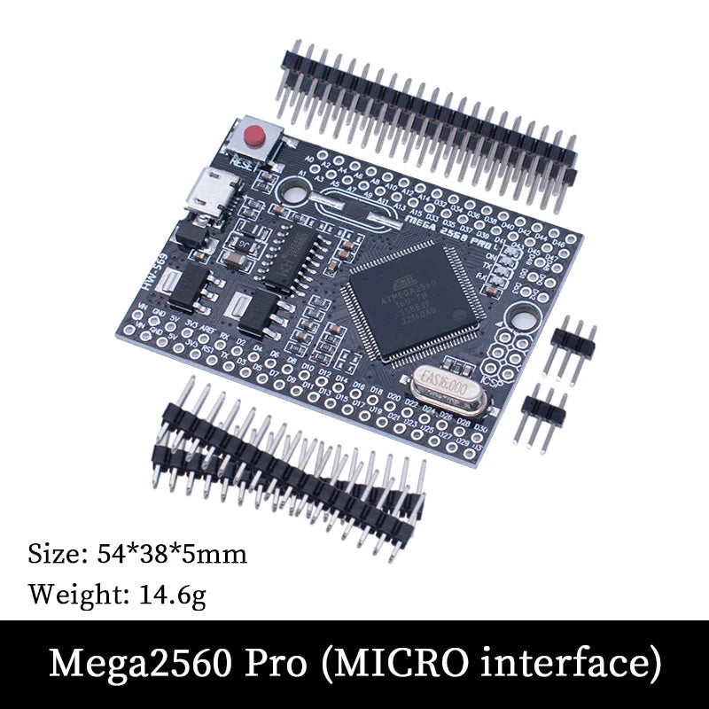 Placa Mega 2560 PRO MINI Micro 5V (Embed, CH340G, ATmega2560-16AU) con Headers Macho compatible Arduino Mega