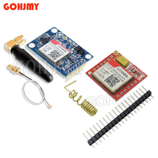 Módulo GSM/GPRS SIM800L (Quad-Band) con Antena PCB y Placa Micro SIM para Arduino (Rojo/Azul)