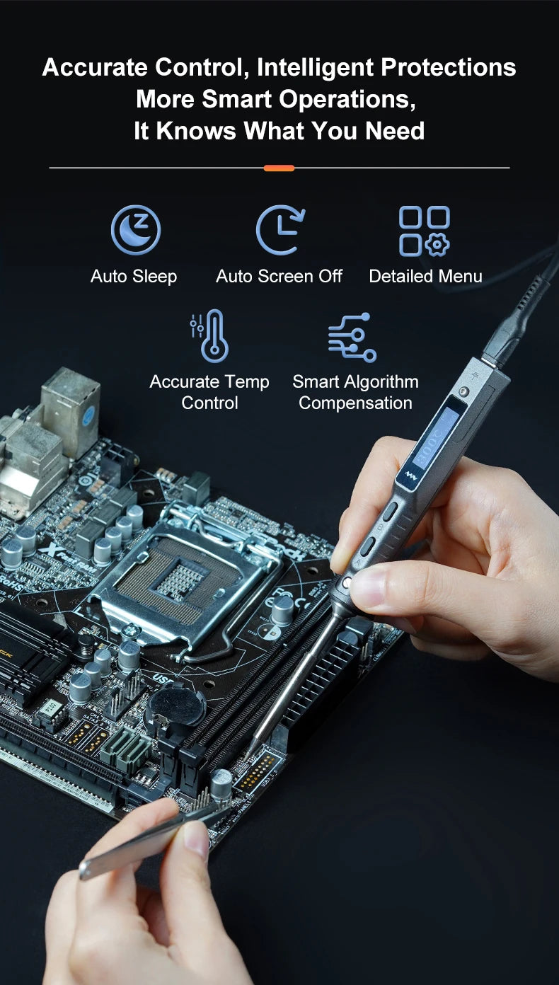Original MINIWARE TS101 Soldering Iron Portable Adjustable Temperature Digital Solder Station Tip TS-BC2 PD3.1 90W TS100 Upgrade