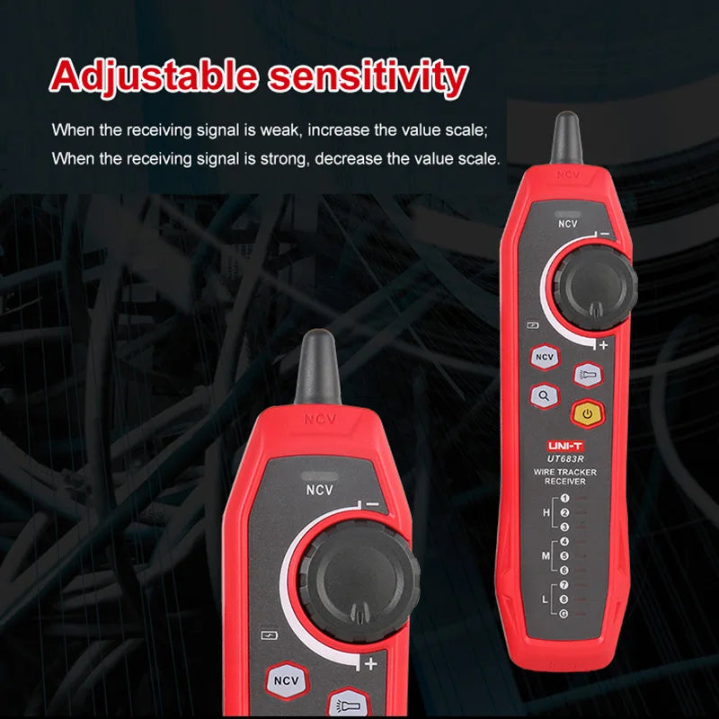 Kit Rastreador Cables LAN UNI-T UT683KIT - Tester Red RJ45/RJ11, Buscador Línea Telefónica, Herramienta Networking