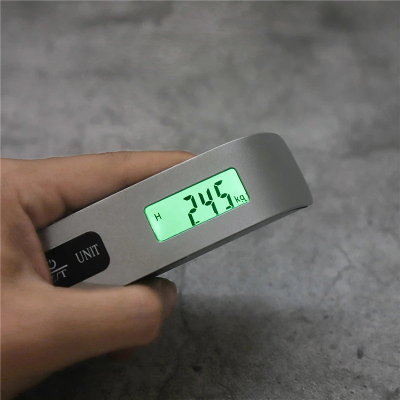 Balanza Portátil Digital LCD (110lb/50kg) Electrónica Colgante para Equipaje/Maleta Viaje (Herramienta Peso Bolsa)