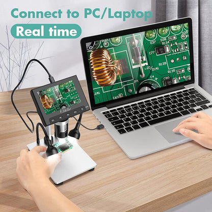 Elikliv EDM9 7 Inch 1080P LCD Digital Microscope 50X-1200X Soldering Electronics Microscopes With LED Lights Support PC Computer