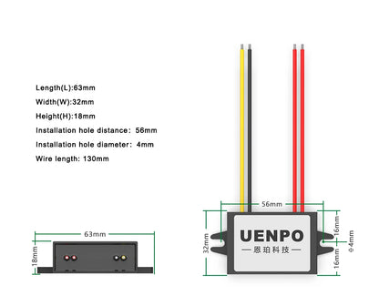 Convertidor AC/DC 24V/36V a DC 24V 1A/2A/3A Reductor Voltaje Módulo Impermeable IP68