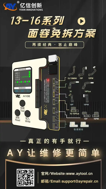 AY A108 BOX Face ID Programmer For iPhone X-15 Pro Max Dot Matrix Projector Repair True Tone Fix Battery Health Data Change Tool