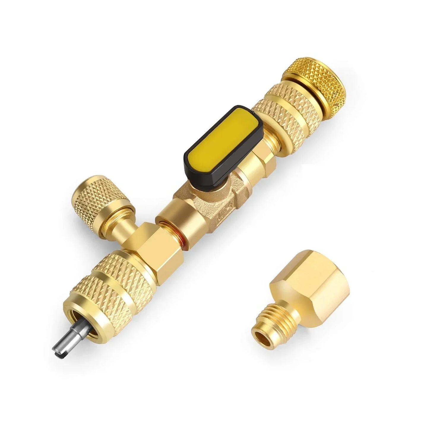 Kit Herramienta Instalador/Removedor Núcleo Válvula HVAC con Puerto Doble Tamaño 1/4" y 5/16" para R22/R12/R407/R410/R404/R32/R600