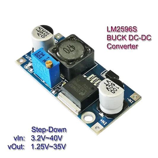 Módulo Fuente Alimentación Step-Down LM2596S DC-DC Buck Ajustable 1.25V-35V Estabilizador Vehicular