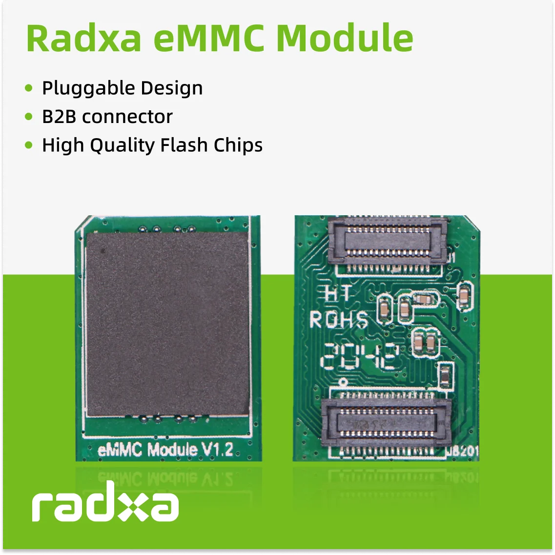 Módulo eMMC Radxa (Hasta 128GB, Conectable, Compatible con SBCs Radxa)