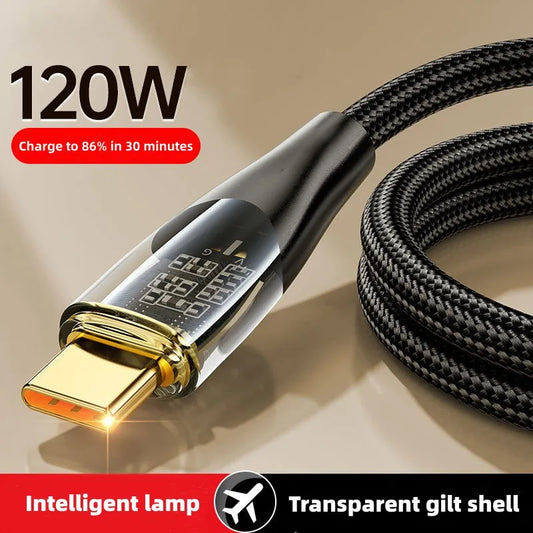 Cable USB-A a Tipo C Carga Super Rápida 120W y Datos para Xiaomi/Huawei/Samsung (1m/1.5m/2m)