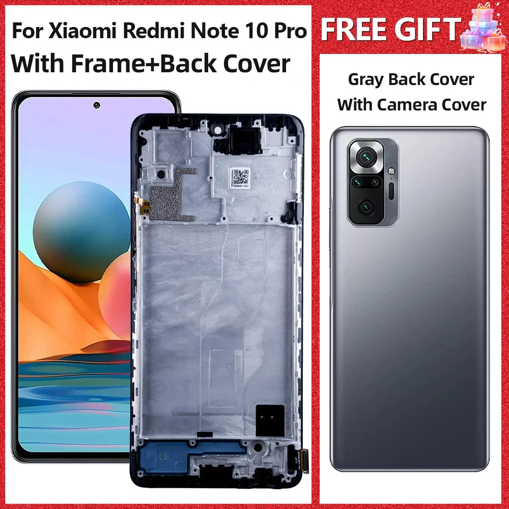 6.67" for Xiaomi Redmi Note 10 Pro LCD M2101K6G Display Touch Screen For Redmi Note10Pro LCD Display Frame Assembly