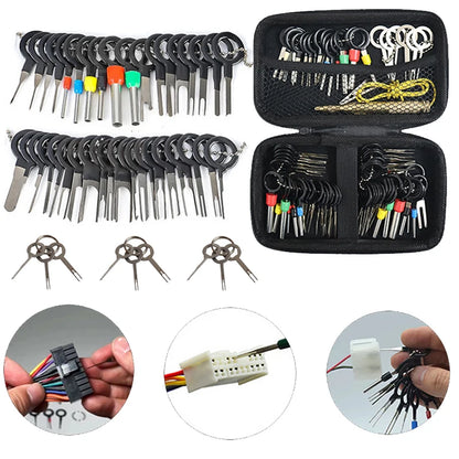 Kit Herramienta Extracción Terminales Enchufe Automotriz (Extractor Pines Conector Cable Eléctrico) para Reparación Autos