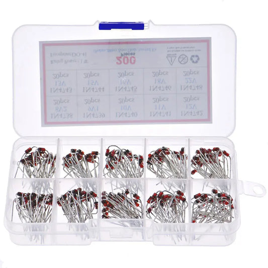 Kit Surtido Diodos Zener 1N47xx (1W, 8.2V-20V) con Caja - Pack 200 Unidades