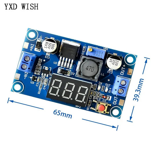 Módulo Convertidor Buck LM2596 DC-DC 4.0-40V a 1.25-37V 2A Ajustable Step-Down con Voltímetro LED