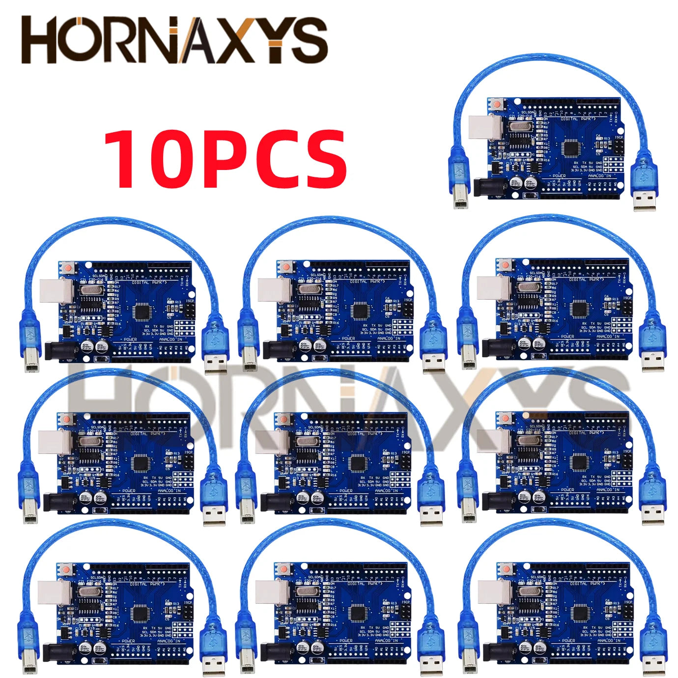 Placa Desarrollo UNO R3 (CH340G, MEGA328P-AU, 16MHz, Tipo C) con Cable USB para Arduino (1-10 Unidades)