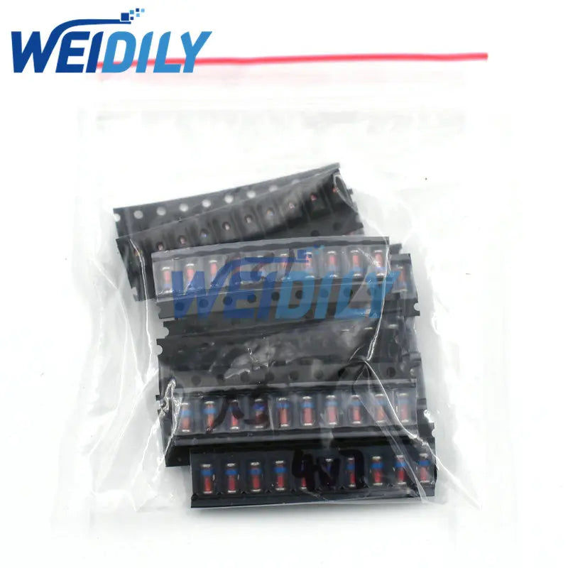 Kit Surtido Diodos Zener SMD LL41 ZM47xxA (1W, 3.3V-36V, 13 Valores x 10 Unidades) - Pack 130 Piezas