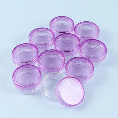 Mini Caja Plástico Redonda Translúcida para Almacenamiento Embalaje Joyería (3x1.5cm, A Prueba Polvo, Durable) (Lote 10 Unidades)