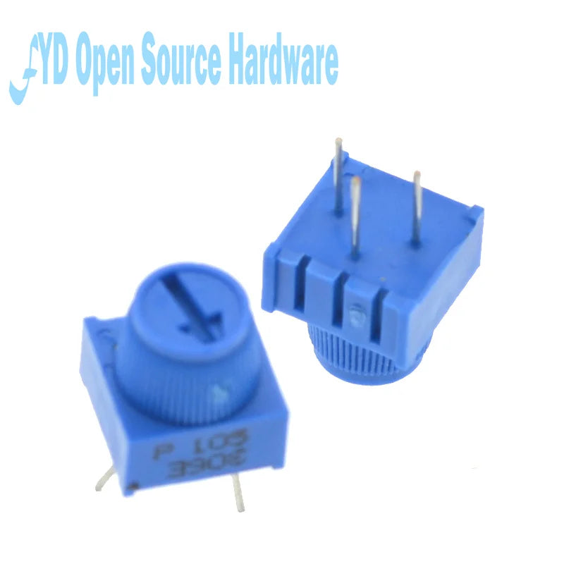 3386P-1-103 1k 2k 5k 10k 20k...  0.5W, 1/2W PC Pins Through Hole Trimmer Potentiometer Cermet 1 Turn Top Adjustment 5PCS/LOT